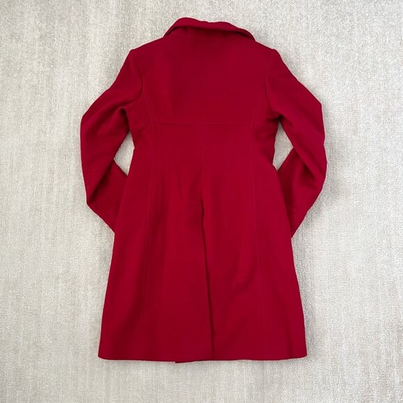 NWT MICHAEL Michael Kors Red Wool Winter Pea Coat 2P Petite - Picture 4 of 11